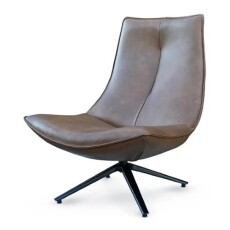 Moderne fauteuil Beitel in stof en leder