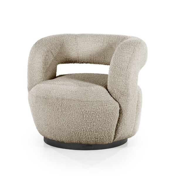 Moderne fauteuil Sharon in teddy stof.