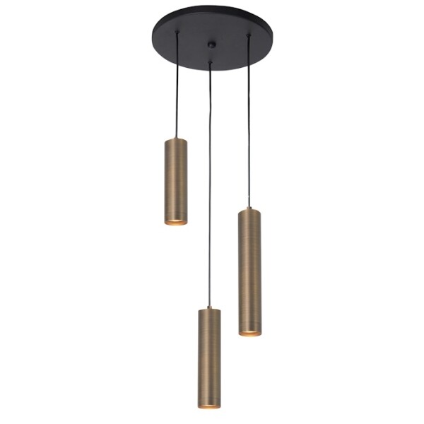 Moderne hanglamp Perugia rond brons 3L