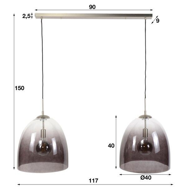  Hanglamp shaded ovaal 2L 