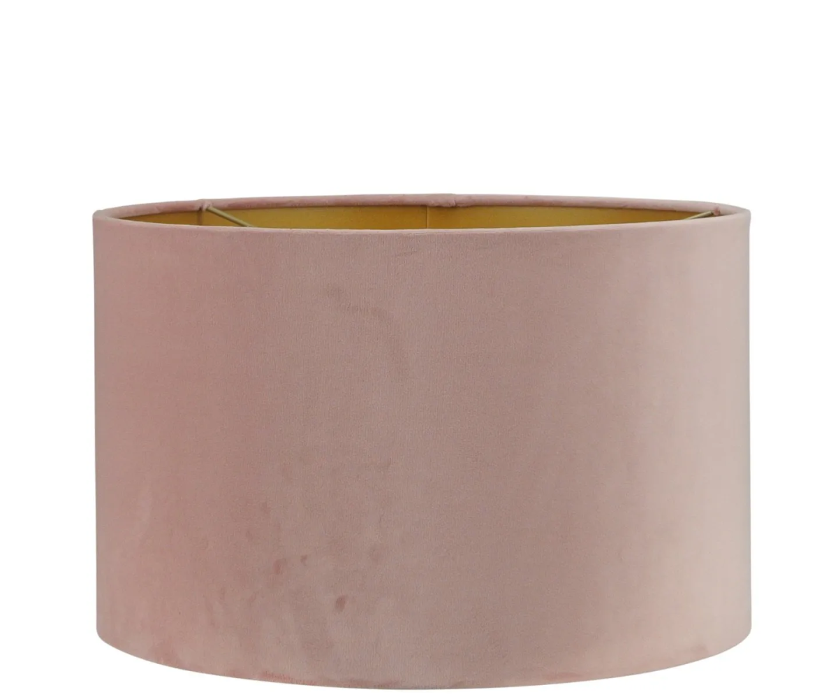 roltrap verlies uzelf specificatie Lampenkap San Remo cilinder in roze velvet bij Mokana Meubelen