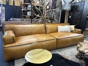 Le Noir lederen bank in cognac leder Easy Sofa