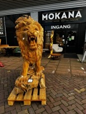 Leeuw teakhout robuuste houten dieren