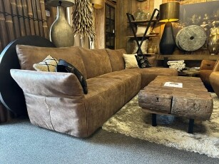 Chill Line hoekbank Luka hoge rug in africa leder tabac