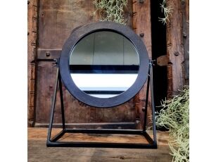 Benoa Black round spiegel op standaard 