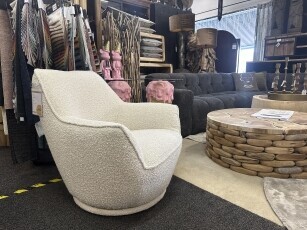 Fauteuil William Draaibaar in teddy stof