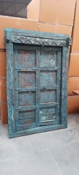  Vintage deur blauw uit India 