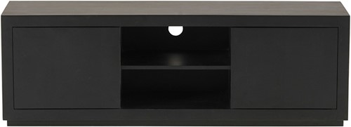 Modern tv-meubel Preto uitgevoerd in zwart mangohout.