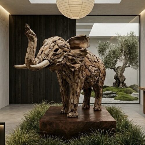 Olifant groot teak