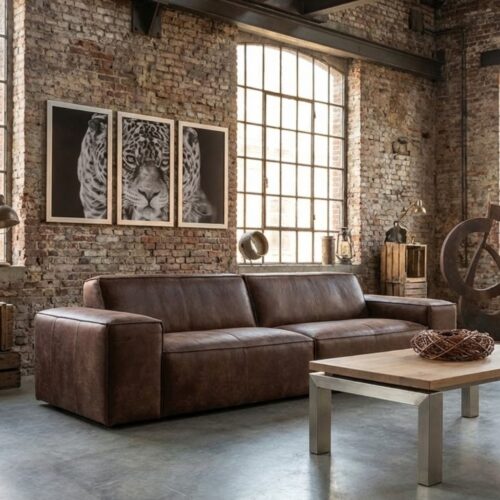 Bank Lungo in africa leder van Mokana Meubelen leverbaar van het anker