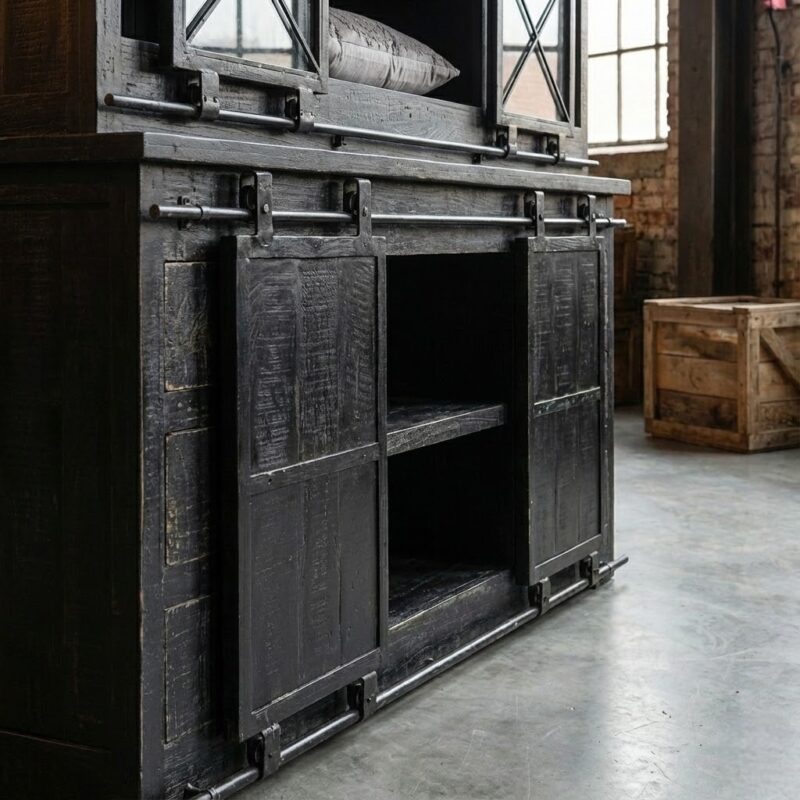 Vitrinekast Donny | Zwart