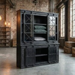 Donny zwart vitrinekast