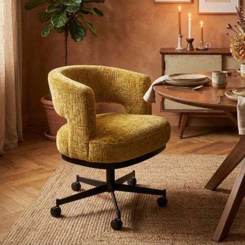 Eetkamerstoel Bridgestone in het geel van pmp furniture