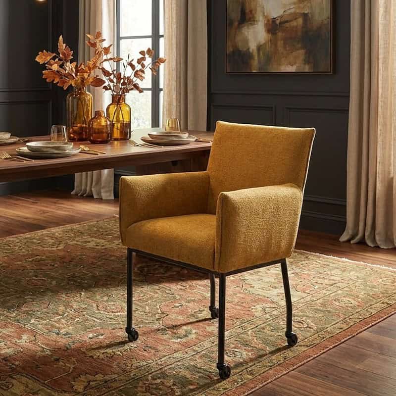 Stijlvolle vintage fauteuil met wieltjes, perfect voor moderne en klassieke interieur decoratie. Gemaakt door Mokana Meubelen, comfortabel en elegant met opberglagen.