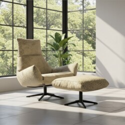 Fauteuil Wim van Chill Line in unieke patroonstof pebbles