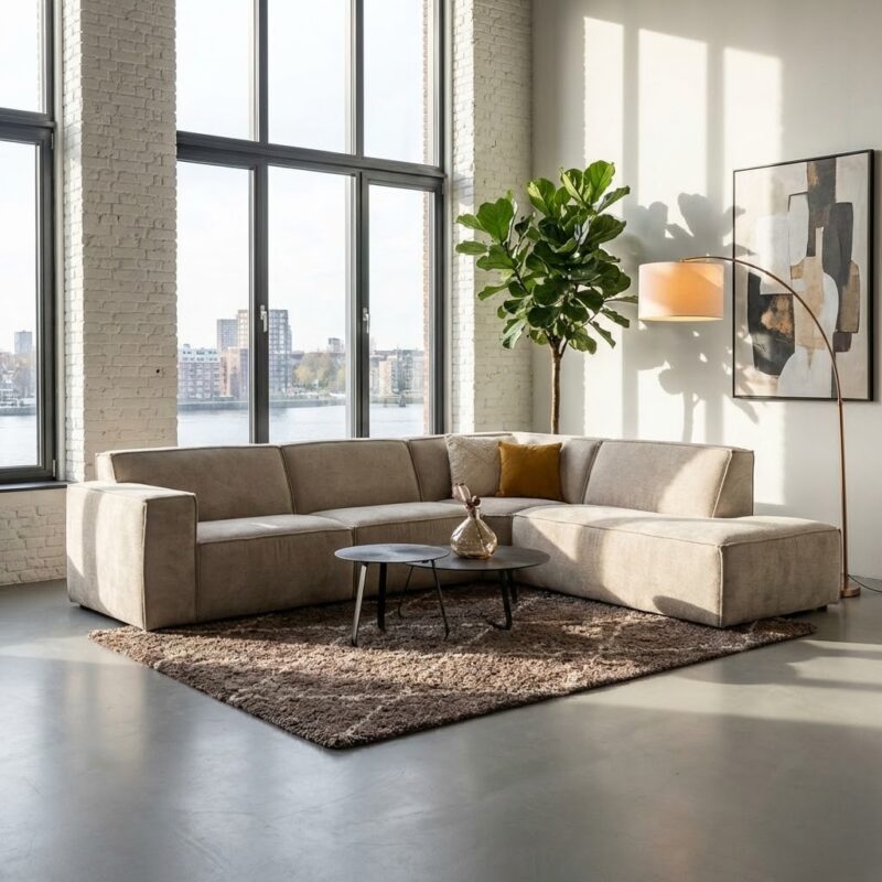 Hoekbank Loki van easy sofa in het wit met talloze opties