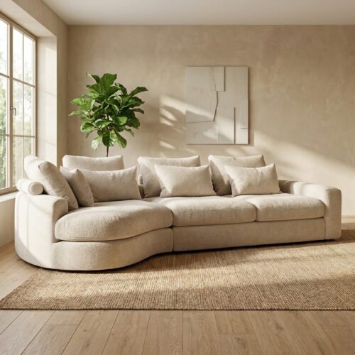 Hoekbank Niella van easy sofa diepe lounge XL bank leverbaar in veel verschillende stoffen