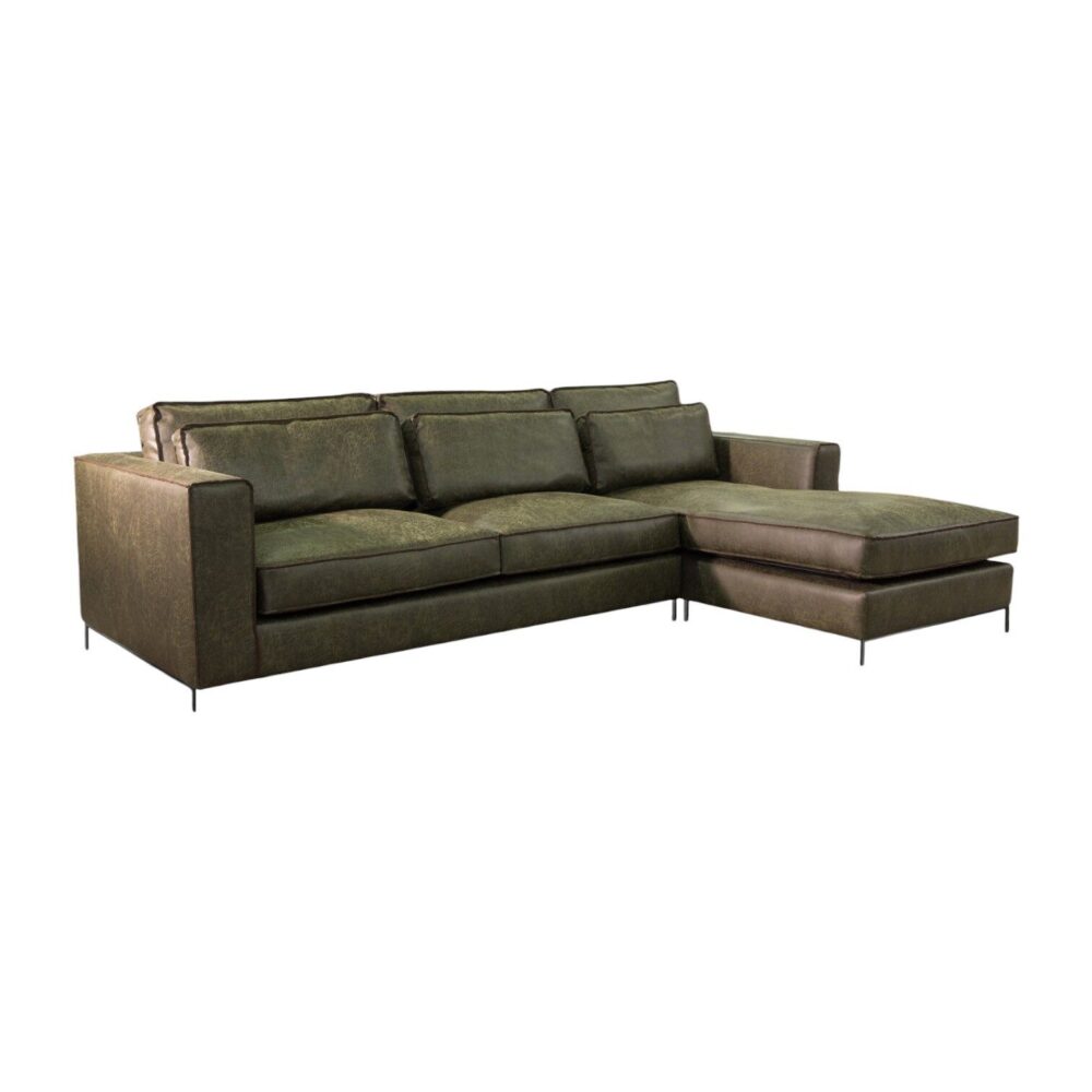 Loungebank Iris groen ecoleder bankstel leren bank groot comfortabel Agpol