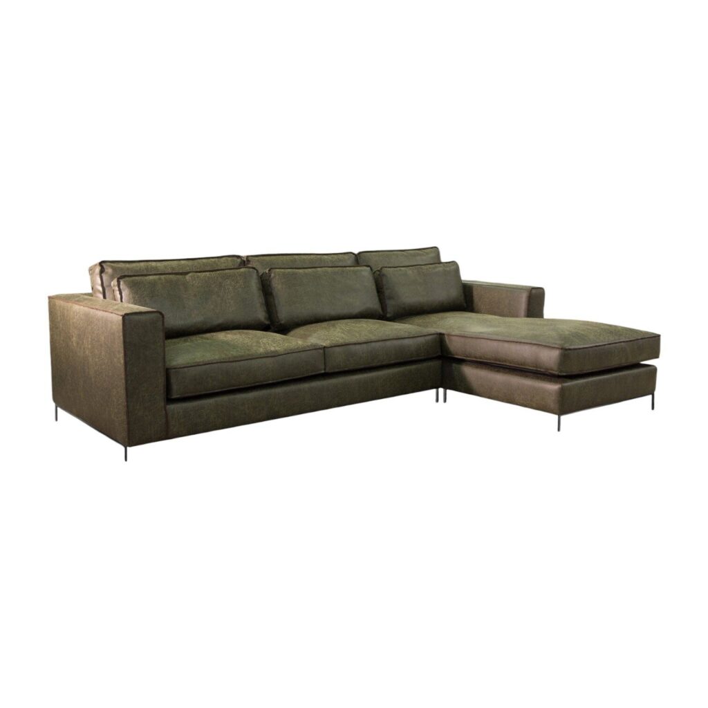 Loungebank Iris groen ecoleder bankstel leren bank groot comfortabel Agpol