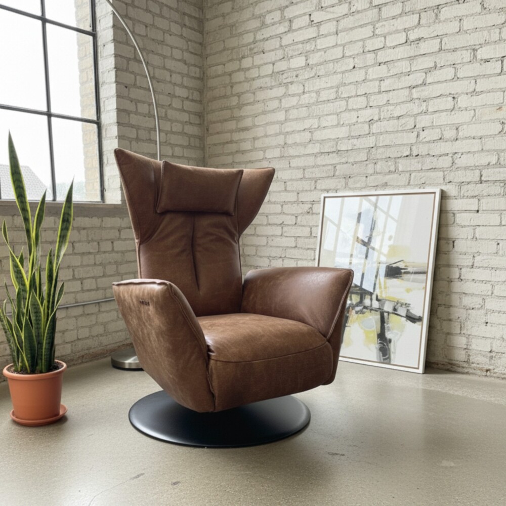 Relaxfauteuil Jelle Chill Line Oorfauteuil Electrisch verstelbaar met Ronde draaipoot