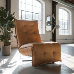 Relaxfauteuil Luc van Chill Line in cognac Leder elektrisch verstelbaar bij Mokana Meubelen