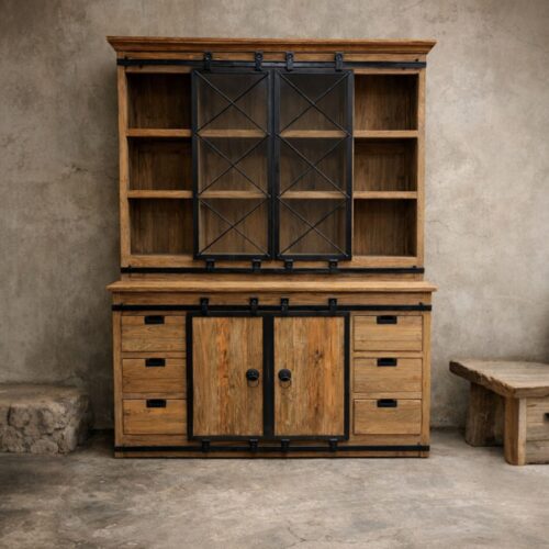 Vitrine Donny aus Teakholz