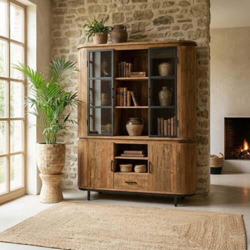 Vitrinekast kennington van teakhout Vitrinekast kennington van teakhout