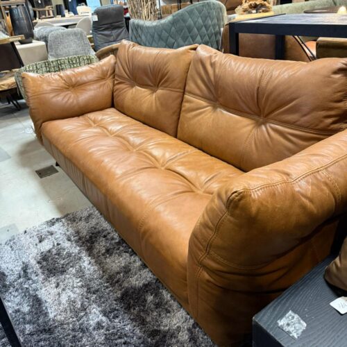San Diego 4 zits bank in robuust cognac leder