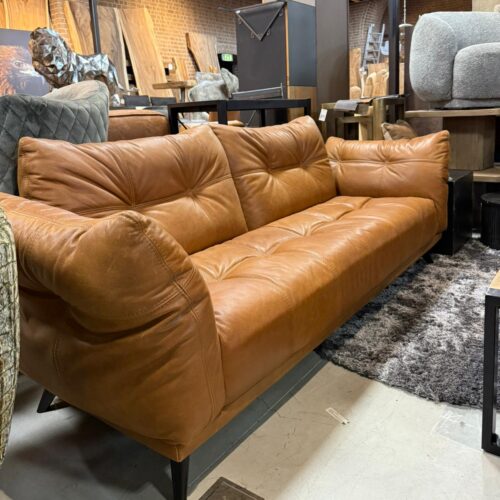 San Diego 4 zits bank in robuust cognac leder