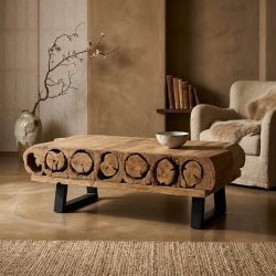 Salontafel iron teakhout bielzen