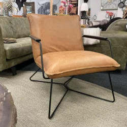 Fauteuil Jari leder – cognac