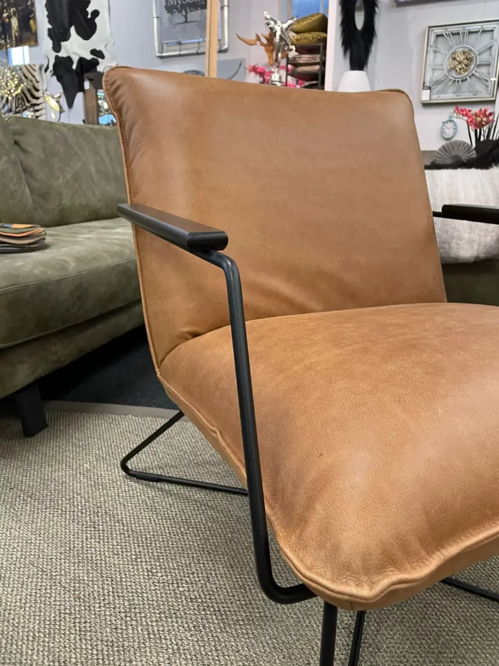 Fauteuil Jari leder – cognac