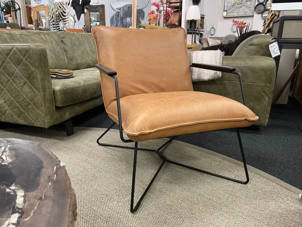 Fauteuil Jari leder – cognac