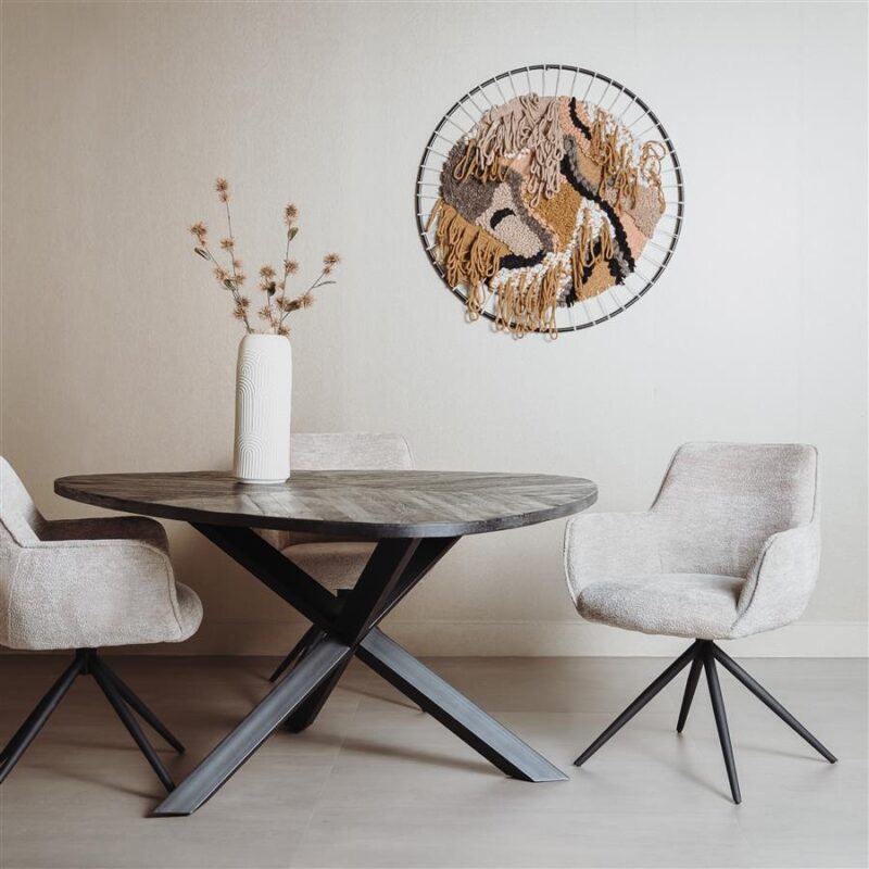 Trivero Eetkamertafel zwart 150 cm