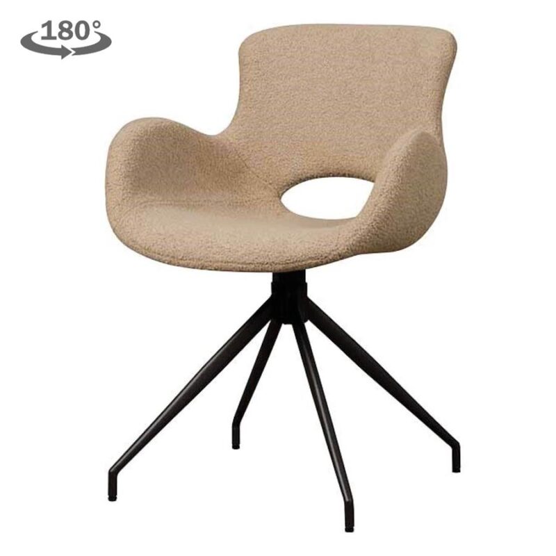 Armstoel Campo - fabric Teddy MJ83 Light brown (draaibaar)