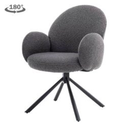 Imola Armstoel – fabric Ascot 5 Anthracite (draaibaar)