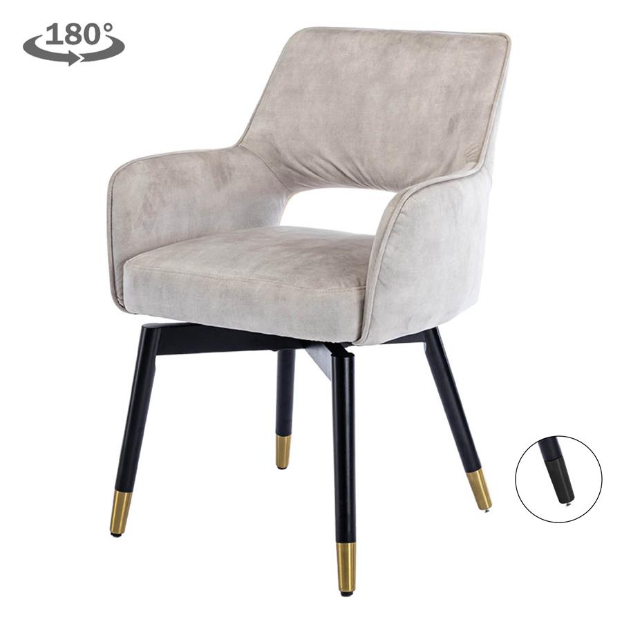 Lenno Armstoel – fabric Adore 11 Beige (draaibaar)