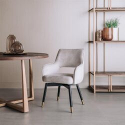 Lenno Armstoel – fabric Adore 11 Beige (draaibaar)