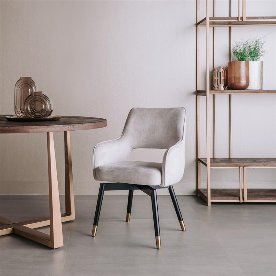 Lenno Armstoel – fabric Adore 11 Beige (draaibaar)