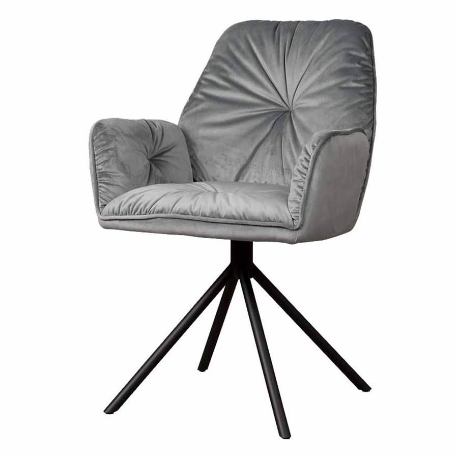 Palma Armstoel – fabric Bluvel 14 grey