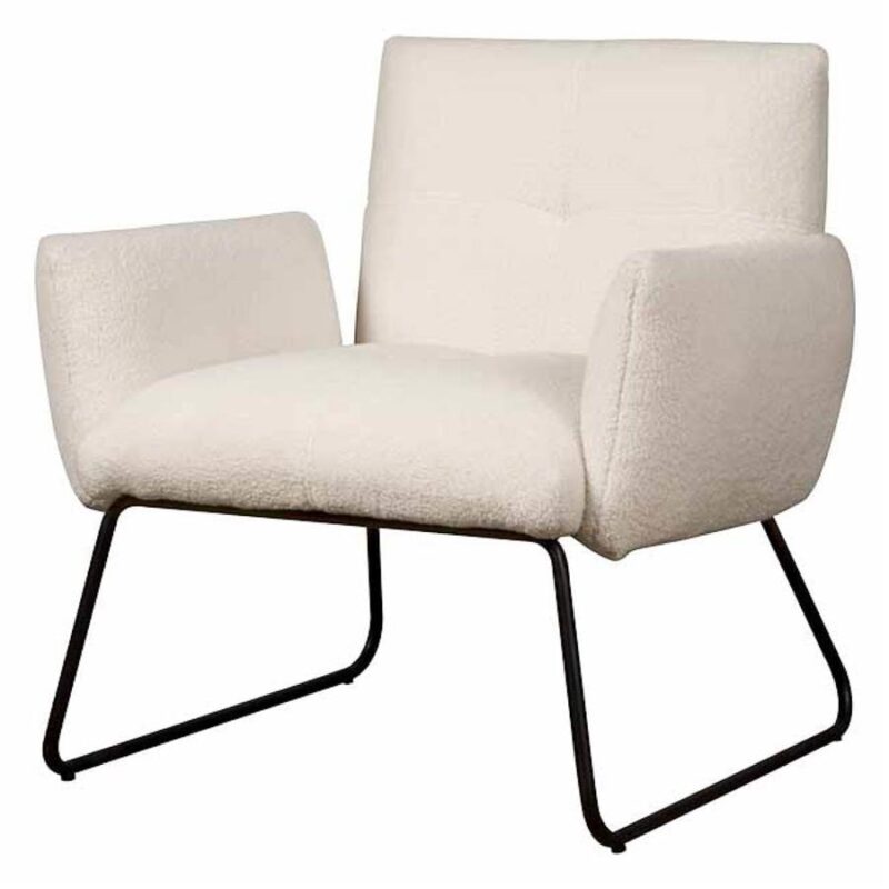 Dante Fauteuil – fabric Teddy MJ81 White