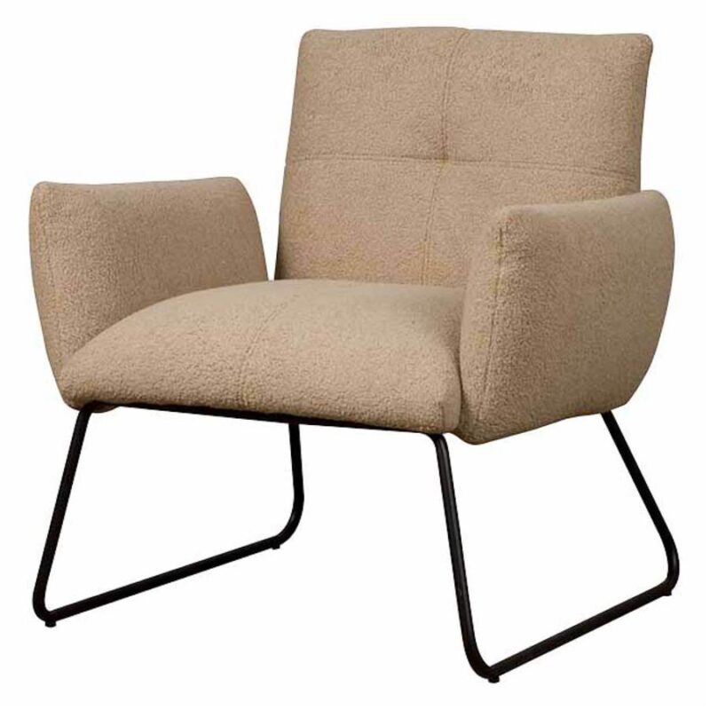 Dante Fauteuil – fabric Teddy MJ83 Light brown