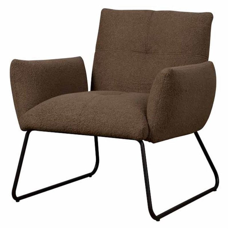 Dante Fauteuil – fabric Teddy MJ87 Dark brown