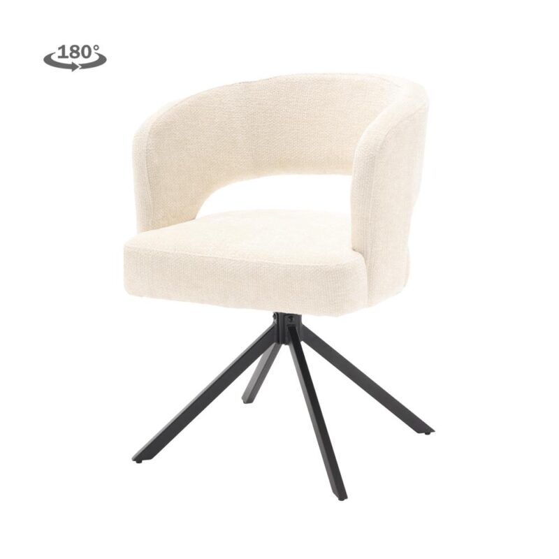 Mura Armstoel – fabric Haga 23 pearl (draaibaar)