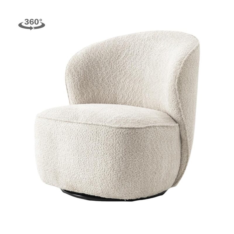 Fauteuil Belvi - fabric AJ3019-08 Cream (draaibaar)