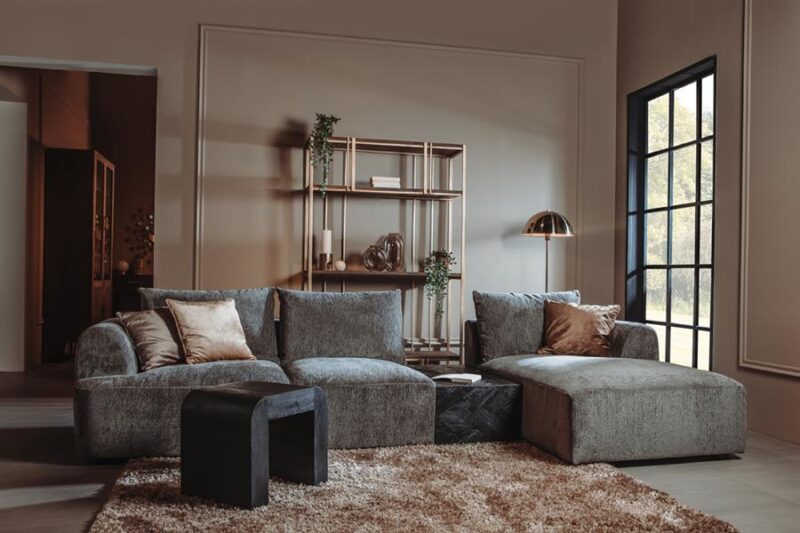 Canterbury 2 5-AL + Chaise R - Mona 464 Zementgrau