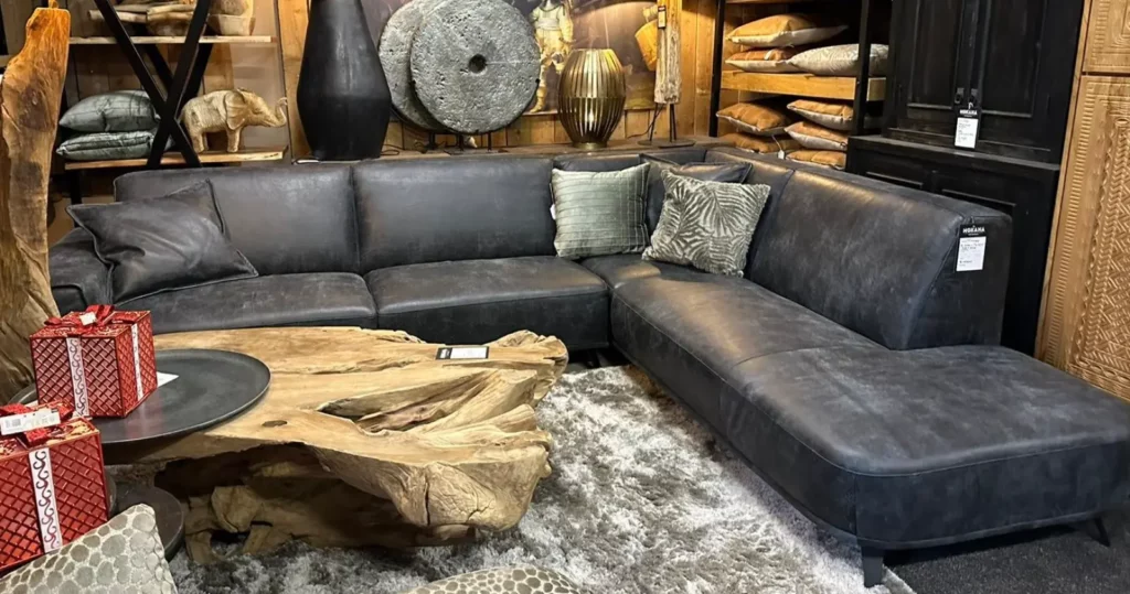 Hoekbank Mondo leder Granada leder van Zitform