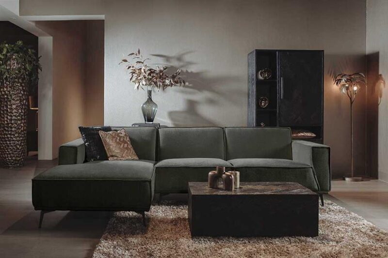 Leeds 2 5-AR + Chaise L - City 355 Flaschengrün