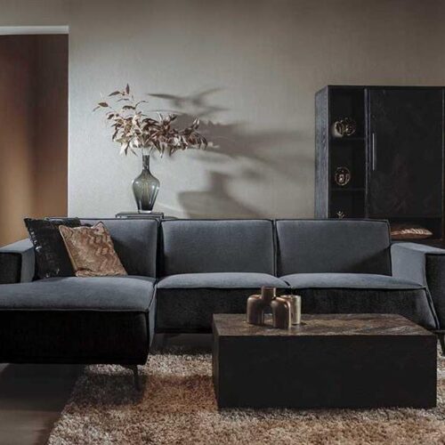 Leeds 2 5-AR + Chaise L – City 464 Black Blue