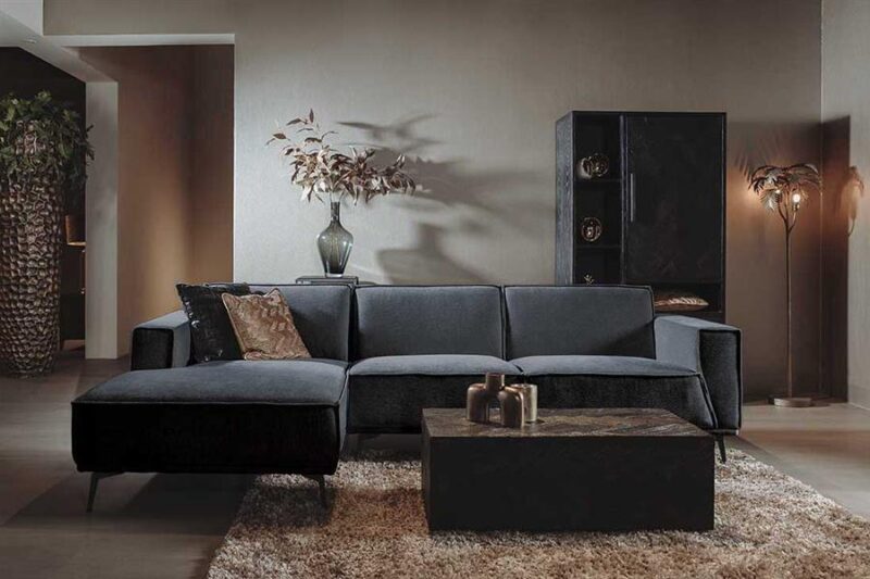 Leeds 2 5-AR + Chaise L – City 464 Black Blue